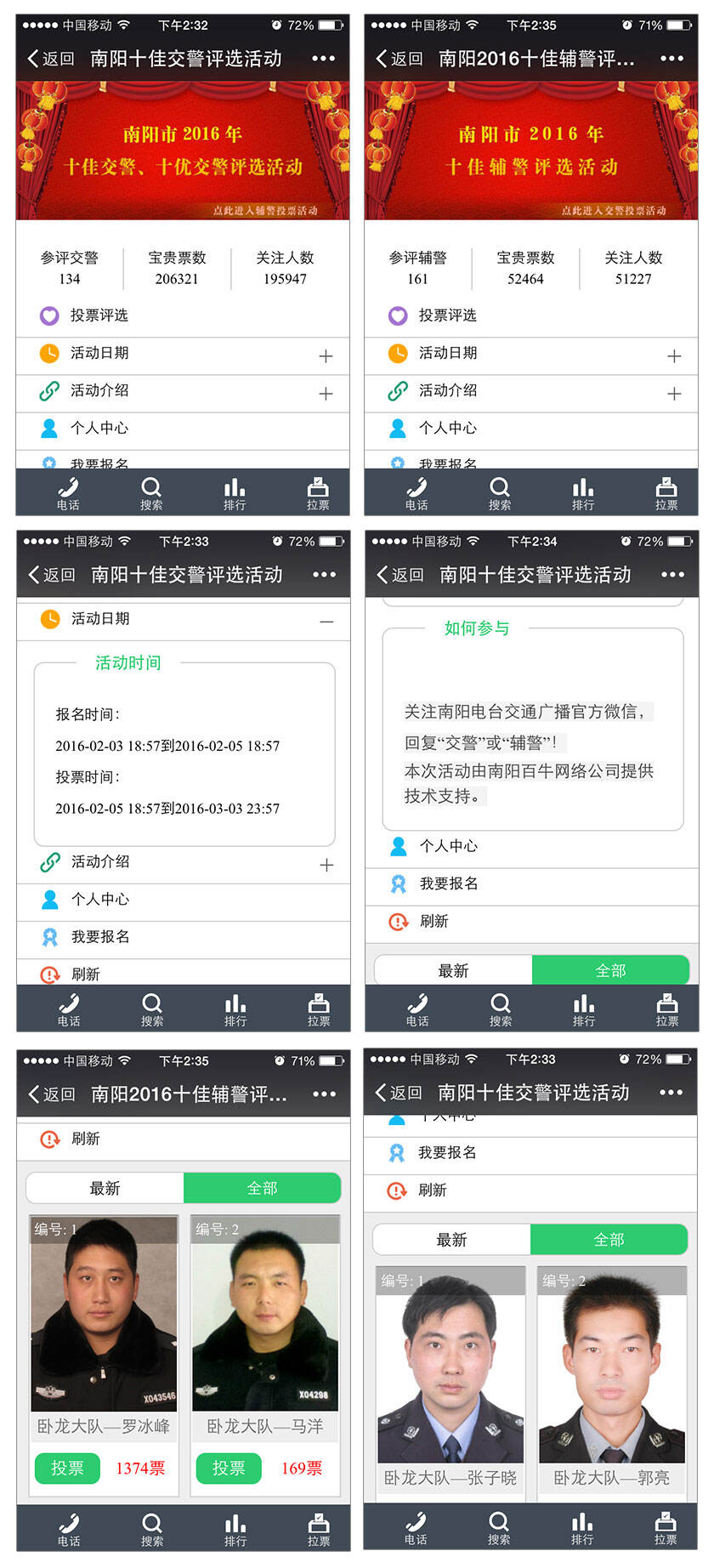 【微信营销案例】百牛网络为“南阳十佳交警辅警评选活动”提供技术支持——第 1 张配图